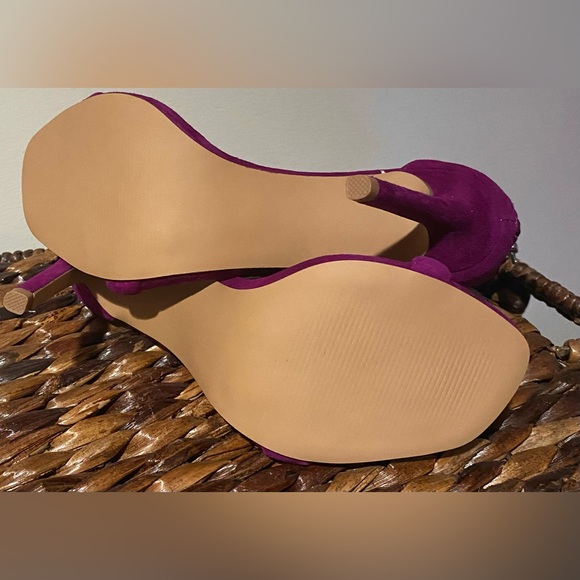Steve Madden Fancci orchid violet Suede Ankle Strap Heels Steve Madden sandals - Picture 7 of 10